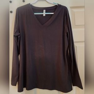 NWOT 3xl Zenana Charcoal gray long sleeve shirt
